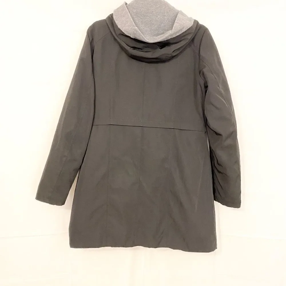 Marc New York: Andrew Marc Black with grey hood Winter Coat size medium